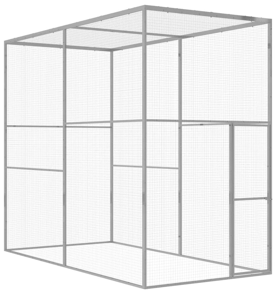 vidaXL Κλουβί Γάτας 3 x 1,5 x 2,5 μ. από Γαλβανισμένο Χάλυβα