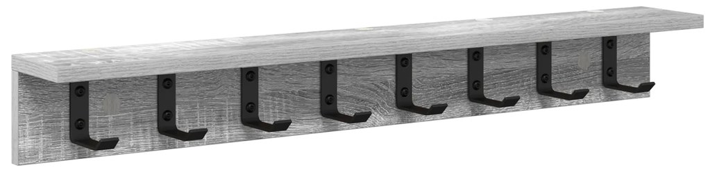 vidaXL Τοίχου Κρεμάστρα με ράφι Γκρι sonoma 80 x 10.5 x 10.5 εκ