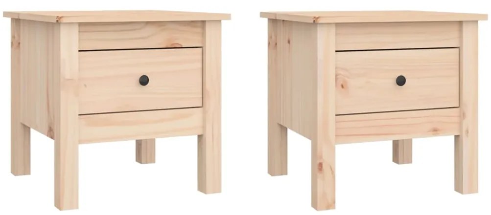 vidaXL Βοηθητικά Τραπέζια 2 τεμ. 40x40x39 εκ. από Μασίφ Ξύλο Πεύκου