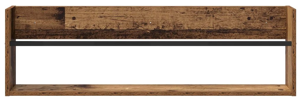 vidaXL Ράφι Περιοδικών με ράφι 2 pcs Παλιό ξύλο 100 x 12 x 30 εκ