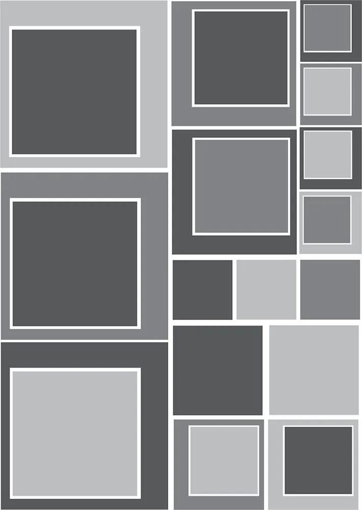 Διακοσμητικά αυτοκόλλητα τοίχου γκρι τετράγωνα - 50x70