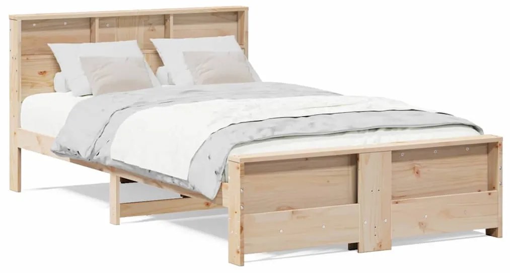 vidaXL Σκελετός Κρεβατιού Καφέ 140 x 190 cm Μασίφ ξύλο πεύκου