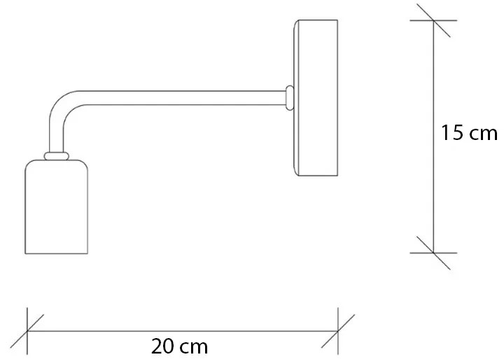 Απλίκα τοίχου Aven Megapap E27 μεταλλική χρώμα μαύρο 8x20x15εκ.