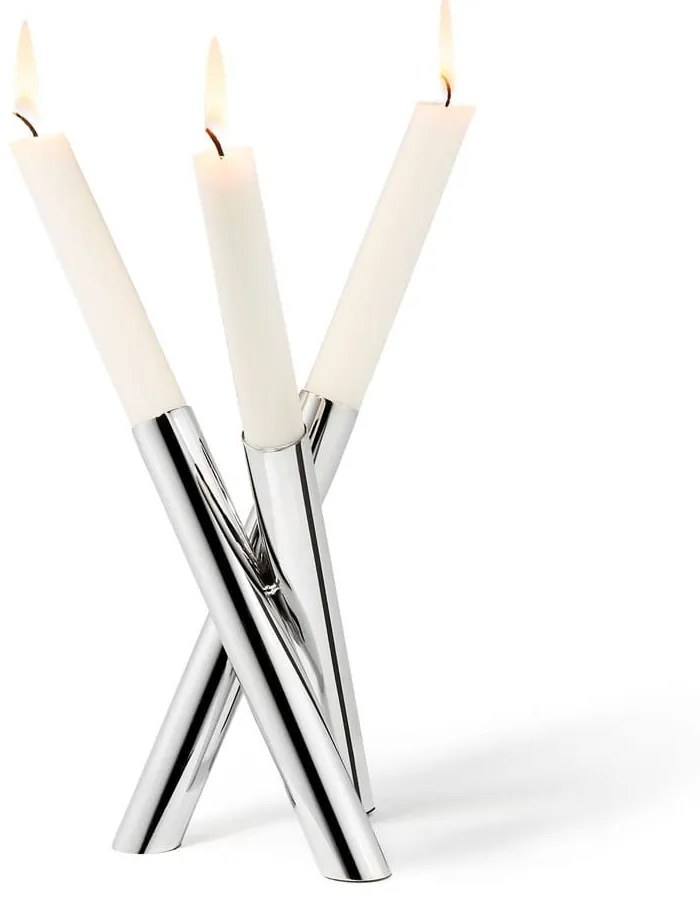 Κηροπήγιο Perplex 105013 19cm Silver Philippi Metal