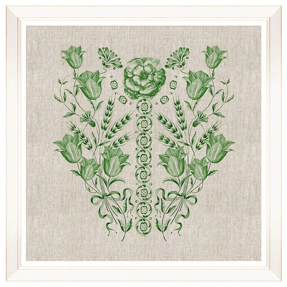 Κάδρο Embroidery Folk IV FA13257 70x70cm Green MindTheGap Square Ξύλο