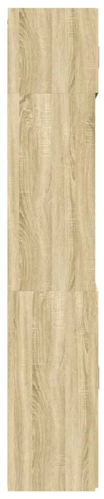 Ραφιέρα με Ντουλάπια Sonoma Δρυς 70x42,5x225 εκ. Επεξ. Ξύλο - Καφέ