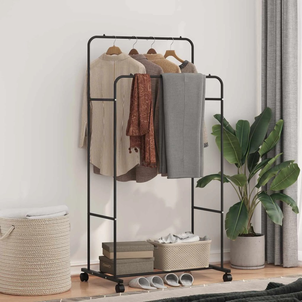 vidaXL Ράφι Ρούχων Μονόχρωμο Μαύρο