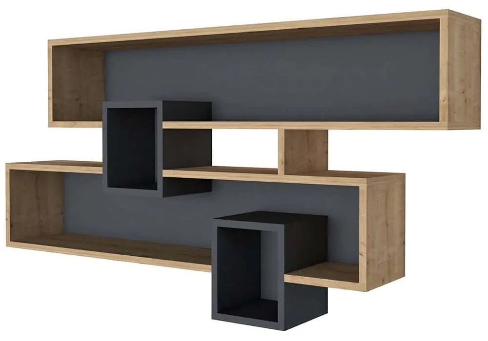 Ραφιέρα Τοίχου Karen 835PUQ1672 120x22x72,2cm Oak-Anthracite
