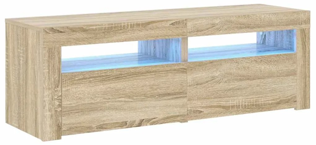 vidaXL Έπιπλο Τηλεόρασης με LED Sonoma Δρυς 120x35x40 εκ.