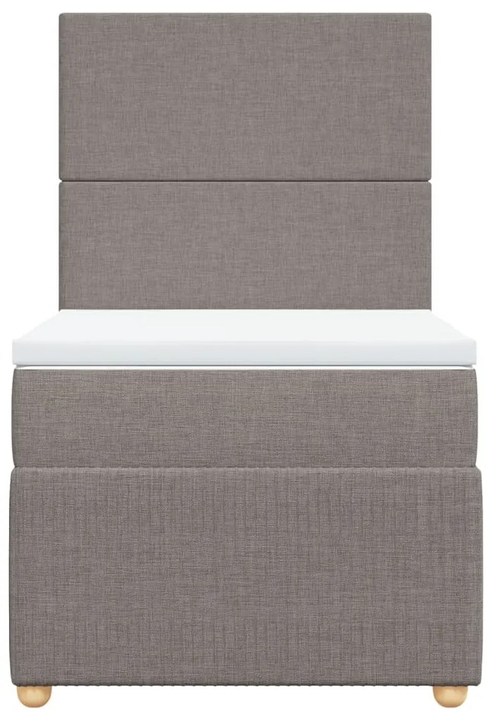 Κρεβάτι Boxspring με Στρώμα Taupe 80x200 εκ. Υφασμάτινο - Μπεζ-Γκρι