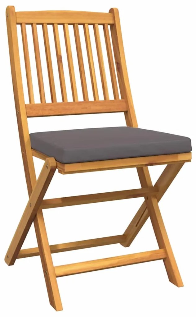 vidaXL Πτυσσόμενη Καρέκλα με μαξιλάρι 4 pcs Γκρι 49 x 57.5 x 92εκ