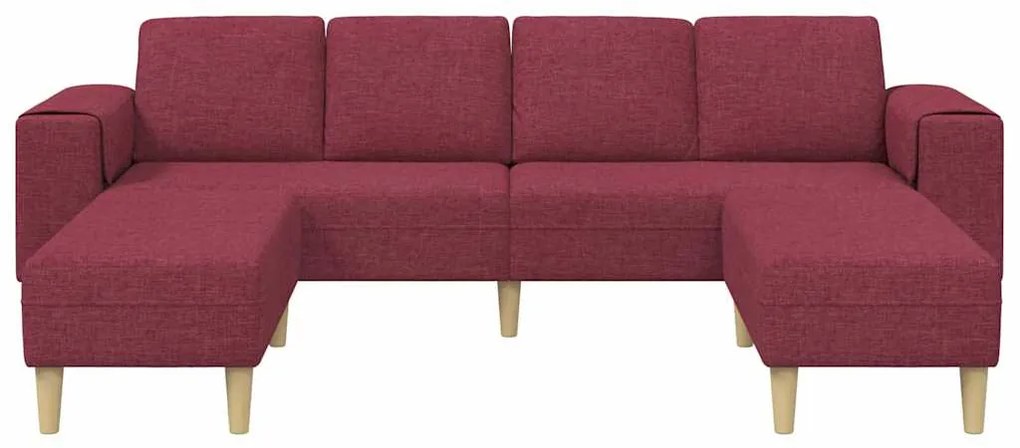 vidaXL Σετ Καναπέ 3 pcs Μπορντό ύφασμα