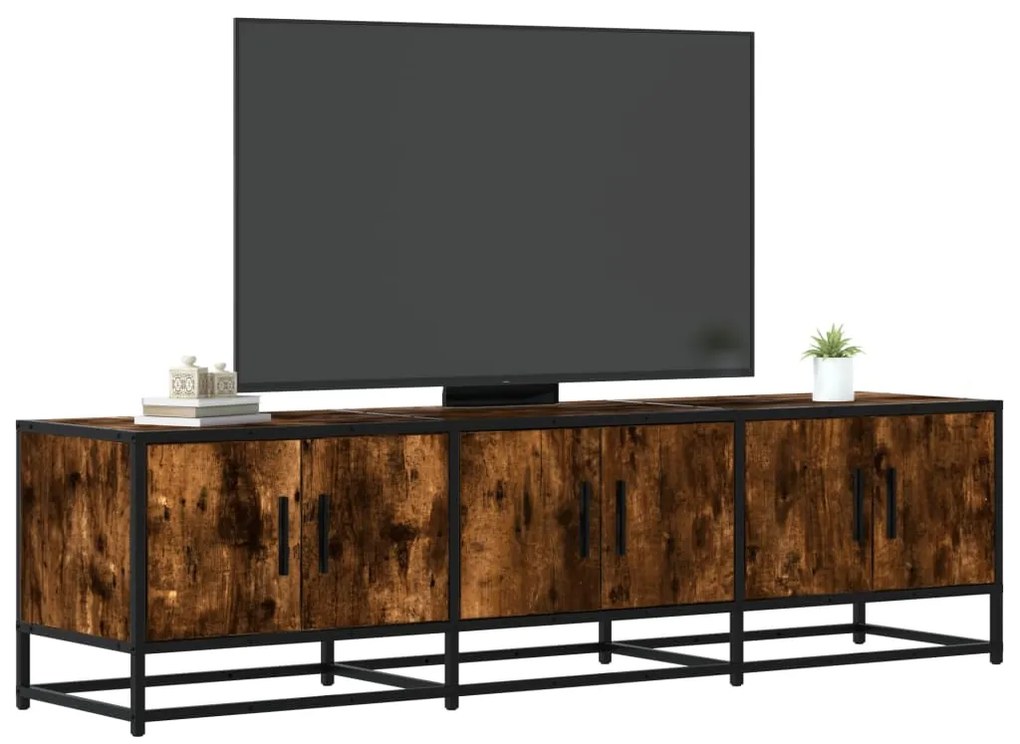vidaXL Έπιπλο Τηλεόρασης Καπνιστή Δρυς 150x35x41 εκ Επεξ. Ξύλο/Μέταλλο