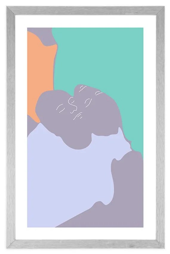 Αφίσα με παρπαστού Η εγγύτητα δύο ανθρώπων - 30x45 white