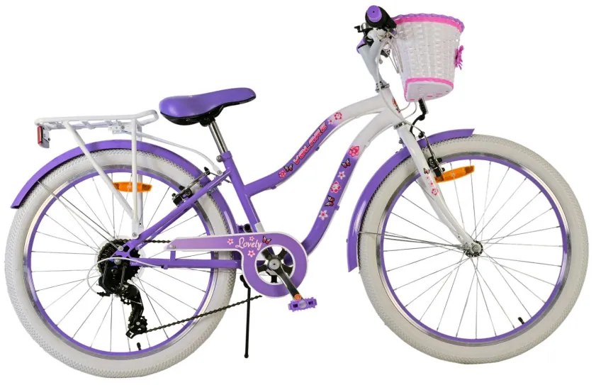 Blossom 24 Inch 33.5 cm Girls 7SP Rim Brakes PurpleWhiteVolare