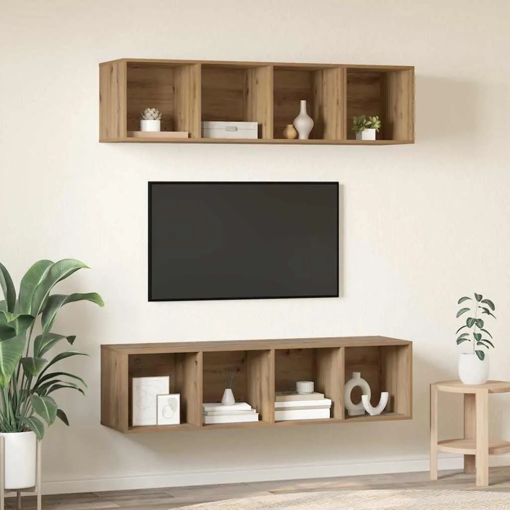 vidaXL Σετ επίπλου τηλεόρασης 3 pcs artisan δρυς Επεξεργασμένο ξύλο