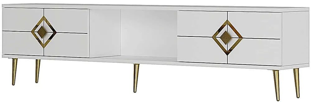 Έπιπλο Τηλεόρασης Robber 475OLV3081 150x29,6x40,6cm White-Gold