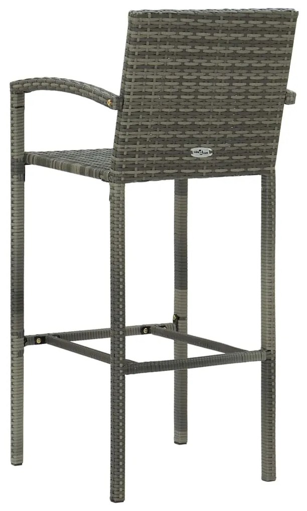 vidaXL Σετ Επίπλων Μπαρ Κήπου με Μπράτσο 7 τεμ. Γκρι Συνθετικό Ρατάν