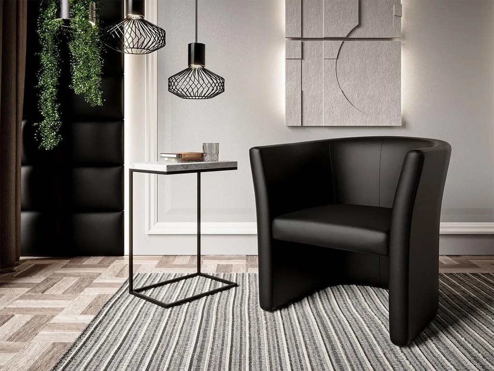 Πολυθρόνα Comfivo 271, Μαύρο, 74x55x50cm, 11 kg, Οικολογικό δέρμα, Πόδια: Πλαστική ύλη | Epipla1.gr