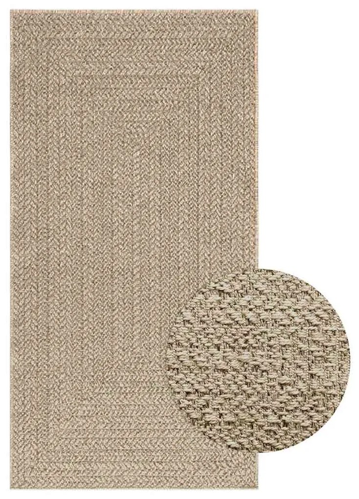 Χαλί ZIZUR Μπεζ Όψη Γιούτας Εσωτ. & Εξωτ. Χώρου 80 x 150 εκ.