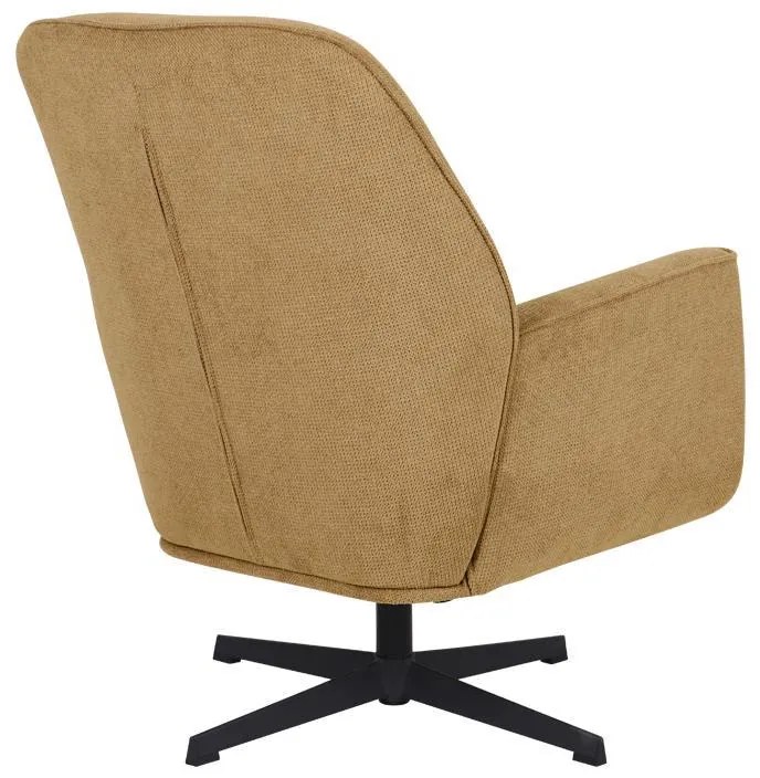 Πολυθρόνα Περιστρεφόμενη Rachel Fylliana με Μαύρη Μεταλλική Βάση και Κίτρινο Ύφασμα 76x80x91,5 εκ. 76x80x91.5 εκ.