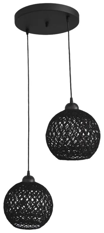 Φωτιστικό Οροφής Δίφωτο Heronia Silk 31-1212 Rope Black