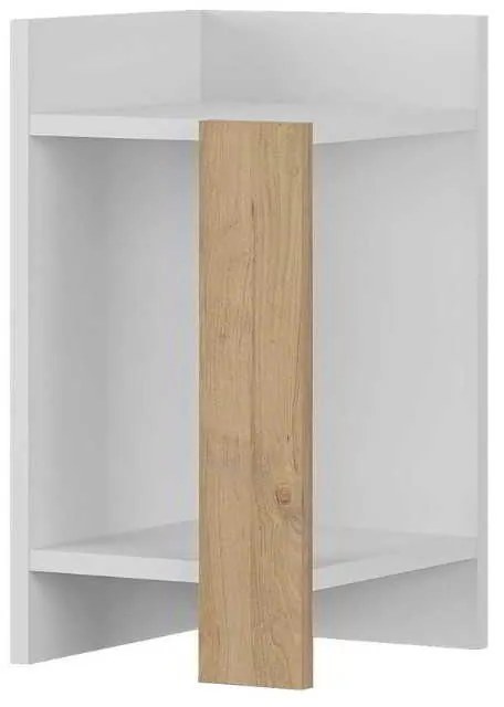 Κομοδίνο Elos Megapap χρώμα λευκό - saphhire oak 30x31,7x55εκ.