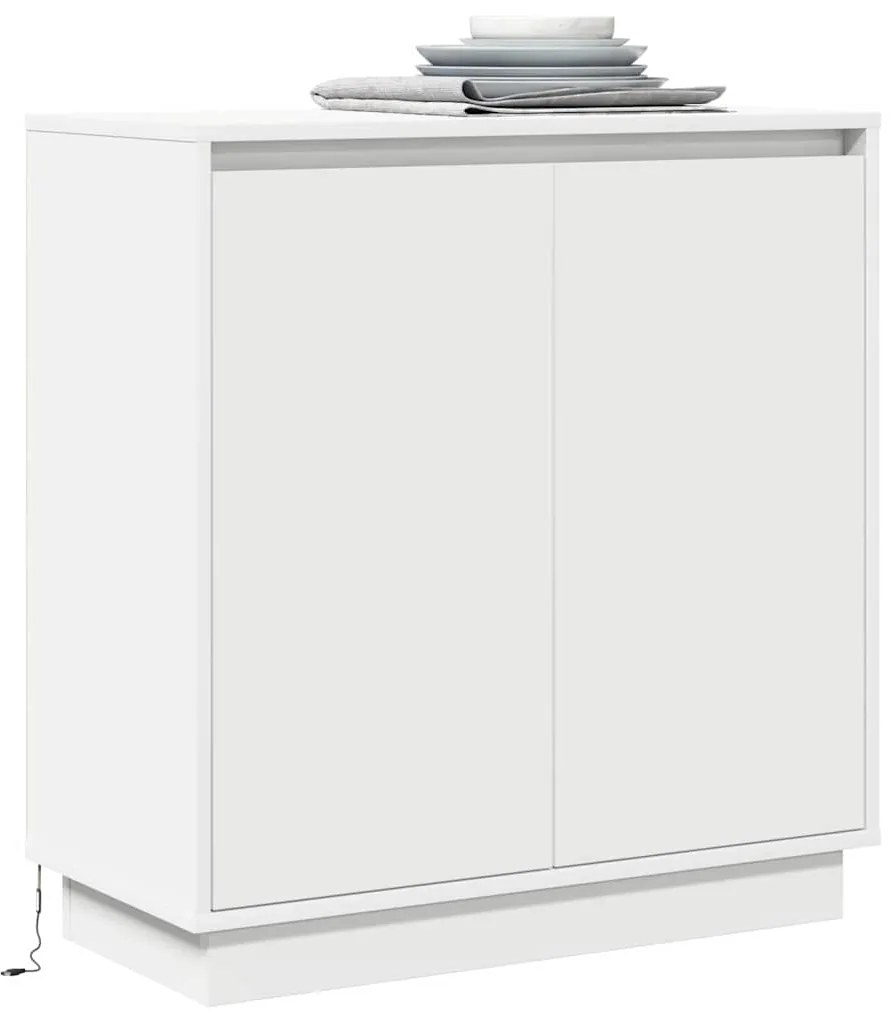 vidaXL Κομοδίνο με ράφι Λευκό 71 x 34.5 x 75 εκ. Επεξεργασμένο ξύλο
