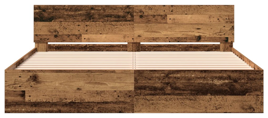 vidaXL Κρεβάτι με Κεφαλάρι - Παλιό Ξύλο - 180 x 200 εκ. - Ανθεκτικό Ξύλο
