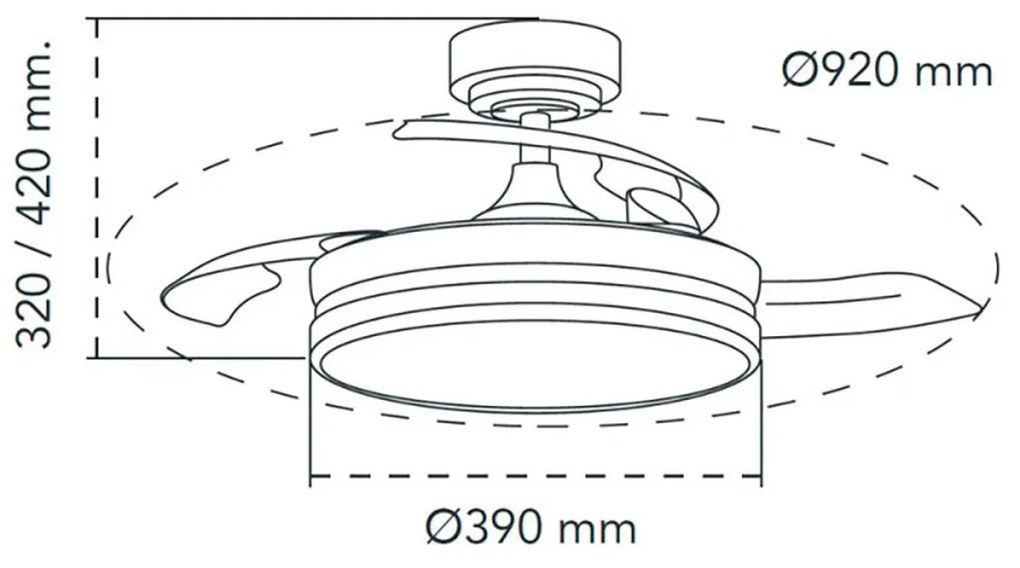 Ανεμιστήρας Οροφής CristalRecord 85-065-46-180 Μαύρο