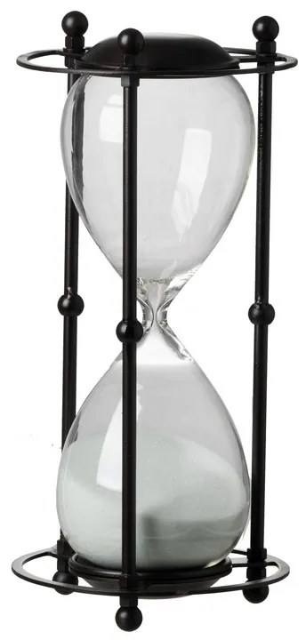 Artekko Hourglass Μαύρη Διακοσμητική Κλεψύδρα σε Μεταλλική Βάση με Λευκή Άμμο (15.8x15.8x33)cm Artekko 44360-WHIT