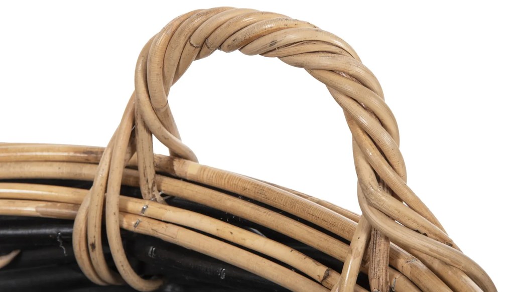 ΚΑΛΑΘΙ ΔΑΠΕΔΟΥ POTTS HM4378 ΜΑΥΡO&amp;ΦΥΣΙΚΟ ΧΡΩΜΑ- CL RATTAN Φ62x36Yεκ.