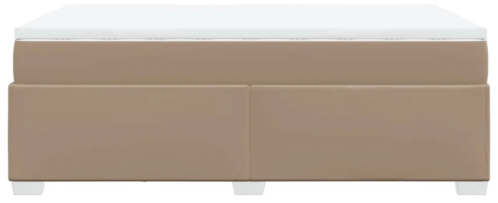 Κρεβάτι Boxspring με Στρώμα Καπουτσίνο 120x200εκ.από Συνθ.Δέρμα - Καφέ