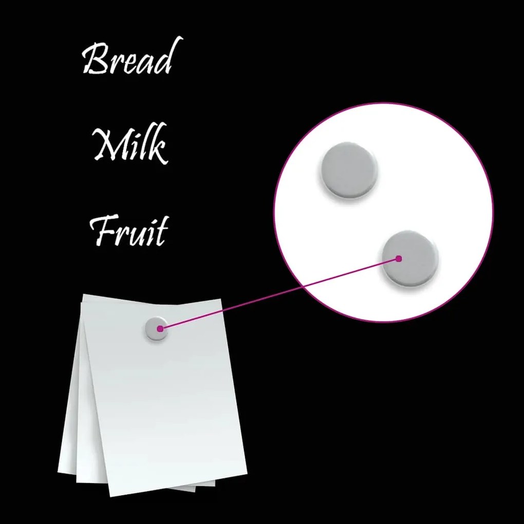 vidaXL Πίνακας Επιτοίχιος Μαγνητικός Μαύρος 40x40 εκ. από Ψημένο Γυαλί