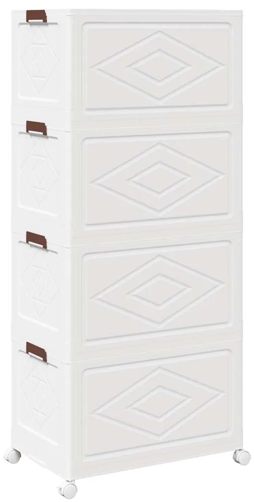 vidaXL Στοιβαζόμενο κουτί αποθήκευσης με τροχούς 4 Επιπ. 75 Λίτρα