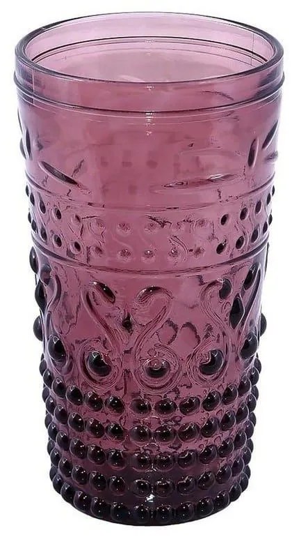 Ποτήρια Νερού Ανάγλυφα Oxford (Σετ 6τμχ) Hoc1010 Purple Espiel Glass
