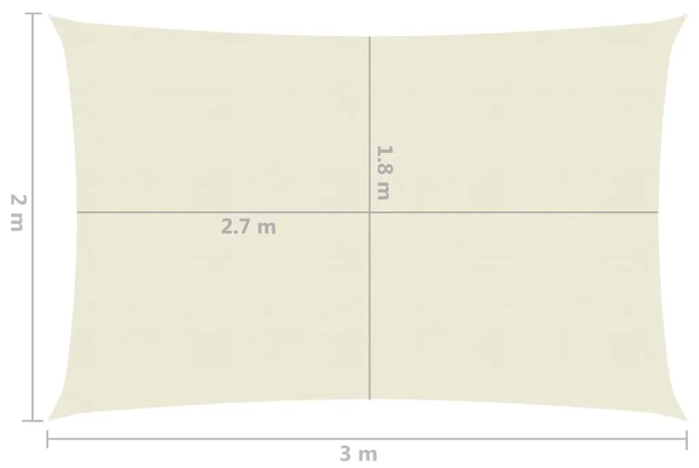 Πανί Σκίασης Κρεμ 2 x 3 μ. από HDPE 160 γρ./μ² - Κρεμ