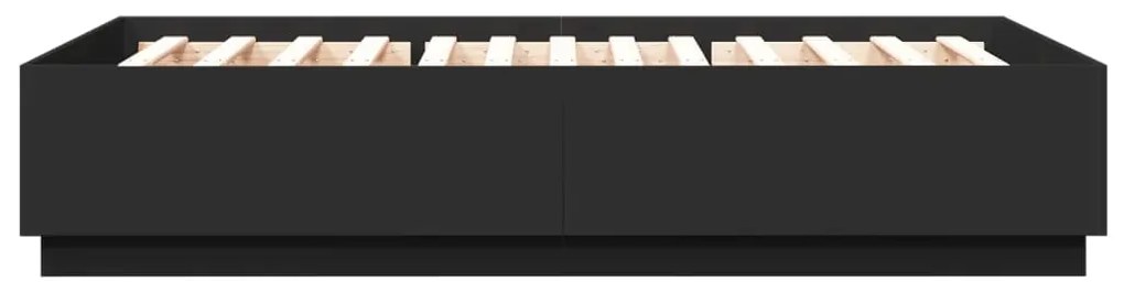 vidaXL Πλαίσιο Κρεβατιού με LED Μαύρο 120 x 200 εκ. Επεξ. Ξύλο