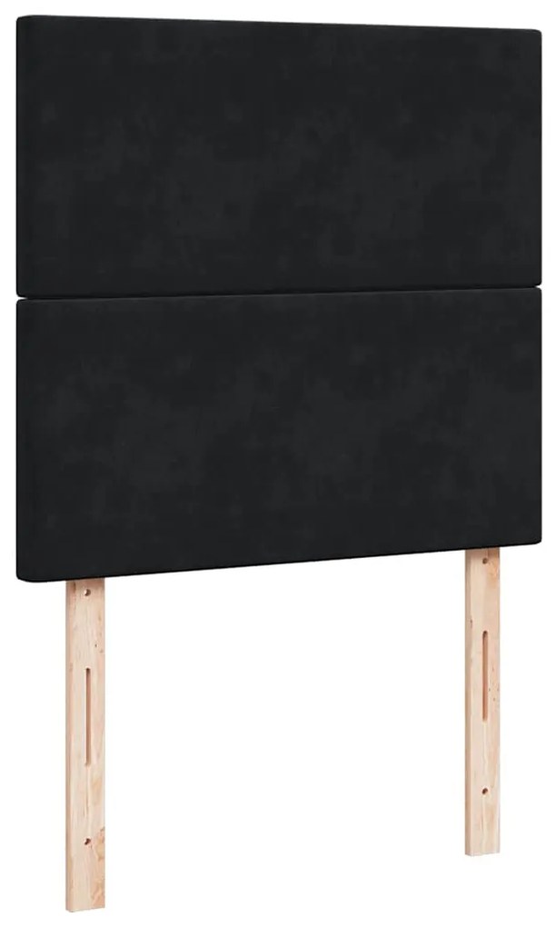 vidaXL Κρεβάτι Boxspring με Στρώμα Μαύρο 100x200 εκ. Βελούδινο