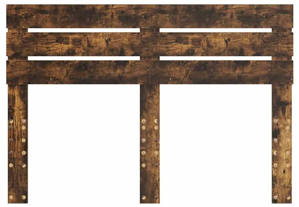 vidaXL Κεφαλάρι με κεφαλάρι Καπνιστό Δρύς 160 cm Επεξεργασμένο ξύλο