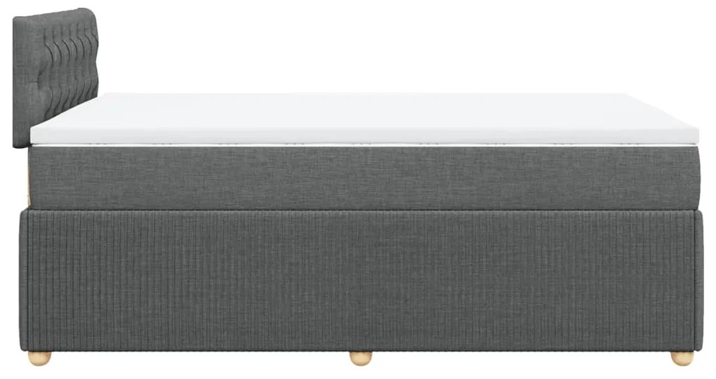 Κρεβάτι Boxspring με Στρώμα Σκούρο Γκρι 120x200 εκ. Υφασμάτινο - Γκρι