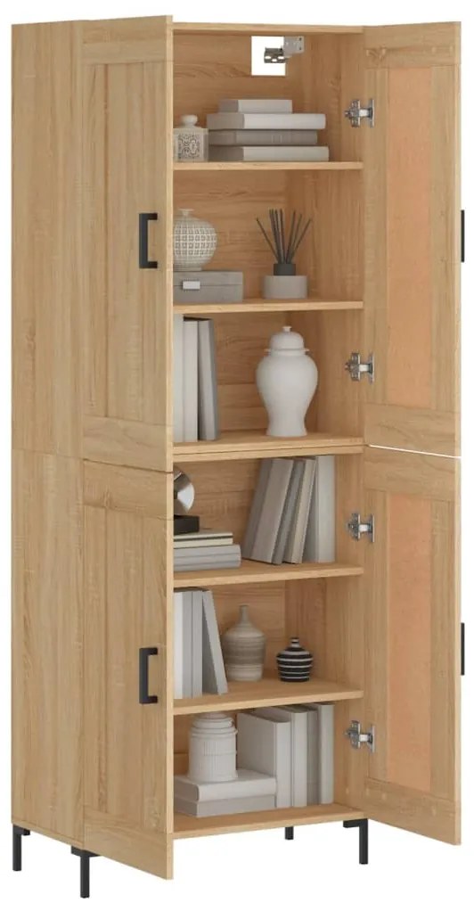 vidaXL Ντουλάπι Sonoma δρυς 69,5 x 34 x 180 εκ. από Επεξεργασμένο Ξύλο