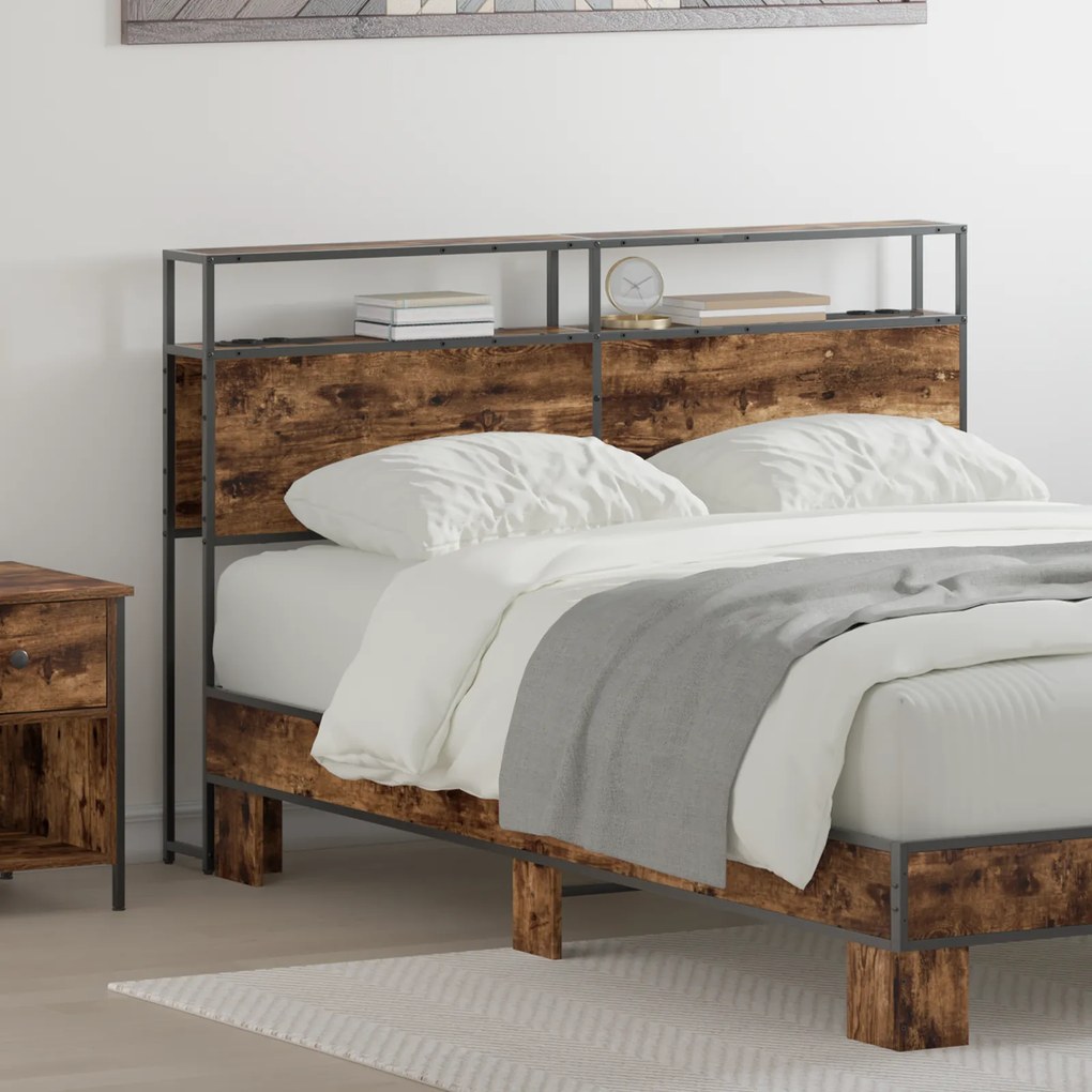 vidaXL Κεφαλάρι Αποθήκης Καπνιστή δρυς 140 cm Επεξεργασμένο ξύλο