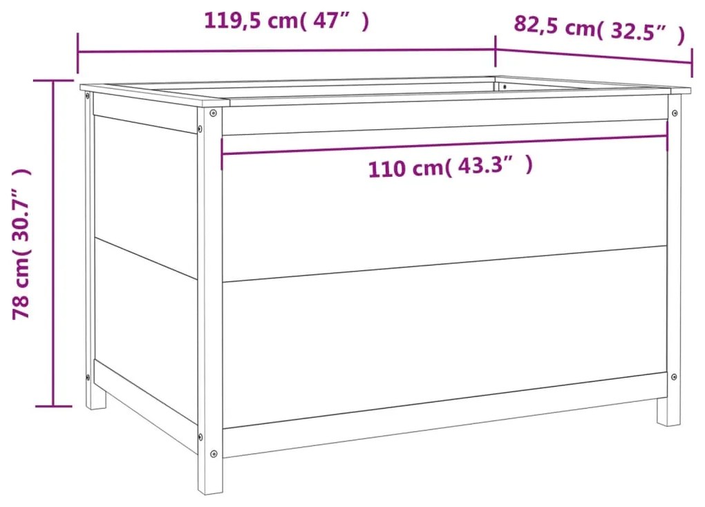 ΖΑΡΝΤΙΝΙΕΡΑ ΥΠΕΡΥΨΩΜΕΝΗ 119,5X82,5X78 ΕΚ. ΑΠΟ ΜΑΣΙΦ ΞΥΛΟ ΠΕΥΚΟΥ 825310