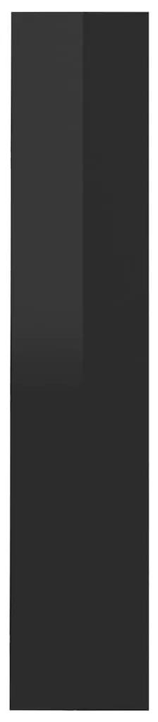 Παπουτσοθήκη Τοίχου Γυαλ. Μαύρο 80 x 18 x 90 εκ. Μοριοσανίδα - Μαύρο
