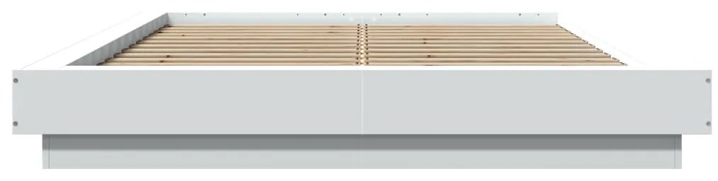 vidaXL Πλαίσιο Κρεβατιού Λευκό 135x190 εκ. από Επεξεργασμένο Ξύλο