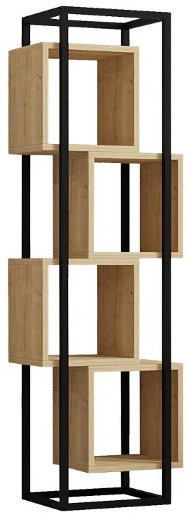Intrahome Βιβλιοθήκη Gridur Intrahome σε oak απόχρωση με μαύρο μεταλλικό σκελετό 44x29x140εκ | SKU: INTRAPA-231111635