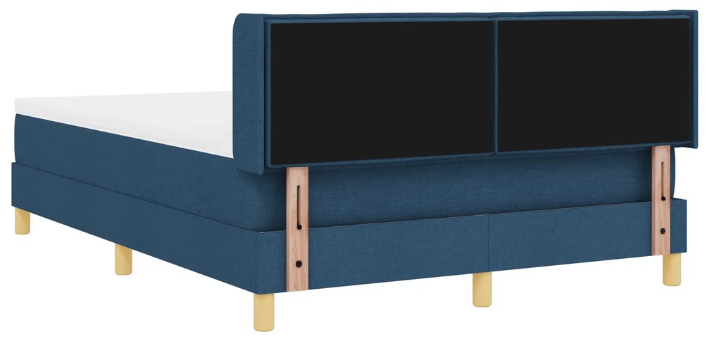 vidaXL Κρεβάτι Box Spring με Στρώμα σε Μπλε, 140x200 εκ, Υφασμάτινο