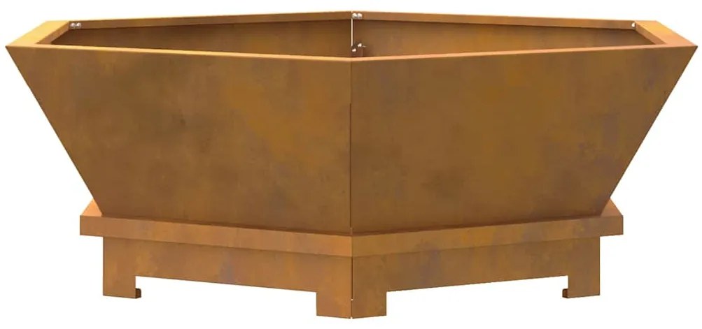 vidaXL Εστία Φωτιάς Εξαγωνική 75x75x28 εκ. Ανοξείδωτο Χάλυβα