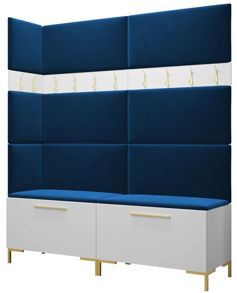 Σετ διαδρόμου Hartford F104, 196x168x46cm, 34 kg, Άσπρο, Ταπισερί, Πλαστικοποιημένη μοριοσανίδα, Εντοιχισμένη, Τοίχου | Epipla1.gr